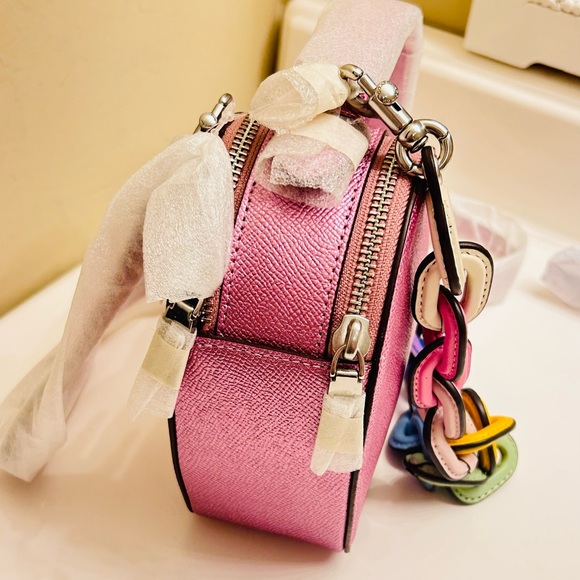 Coach Pink Metallic Heart Crossbody - Picture 6 of 10